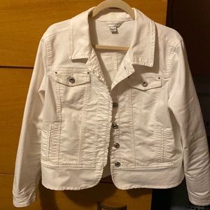 Christopher & Banks white denim jacket, 1X